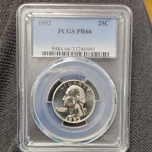 1952 Silver Quarter PCGS PR66